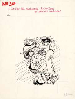 Gotlib, Marcel - Dessin original - Couverture du Trombone illustré n° 2 - Il ne faut pas confondre alcoolisme et défonce nationale - (1977) | Catawiki