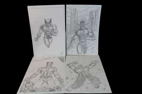 Original comic art drawing wolverine X-Men 4 Page lot | misc / divers