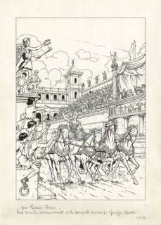 Jacques Martin (1921... | Alix La course Signé et daté 86, 39,4x28 cm, | Tessier Sarrou