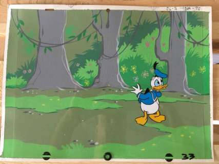 Donald Duck Series - animation art complete (cel + hand-painted background) | Catawiki