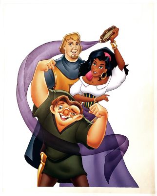 Walt Disney Studios | Disney Adventures Volume 6 #11 Large Cover Painting (The Hunchback of Notre Dame: Quasimodo, Esmeralda & Phoebus!) 1996 | Romitaman