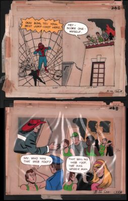 Vintage Stats And Production Art | Spider-Man Power Company (?) Animation Production Art 2Pc | Anthony’s Comic Book Art