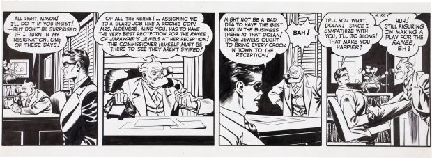 Jack Cole | Cole, Jack / Lou Fine / Eisner Studio - Spirit Daily 12/20 1943, Spirit & Commish Dolan To Guard Jewels | Cool Lines Art