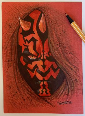 Javier Verduzco | Darth Maul Colored Pencil Art by Javier Verduzco | Raremarq (Buy It Now)
