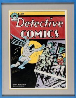 Dick Sprang | Prang, Dick - Detective Comics #92 Painted Cover Re-Creation, Batman Leaps To Save Robin 1989 | Cool Lines Art