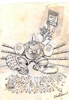 Vuillemin Philippe | Illustration originale pour couverture cassette vidéo des Sales Blagues | Galerie Napoléon