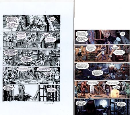 Chris Weston | Weston, Chris - Alan Moore’s Tom Strongs Terrific Tales #11 Pg 7, Jonni Future & Uncle Johnny Future 2004 | Cool Lines Art