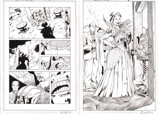 Andrew Pepoy, Tony Akins . | Jack of Fables #8 Pgs.23&24 2Pc - Queen of Hearts Eats Brains - Signed - 2007 | Anthony’s Comic Book Art