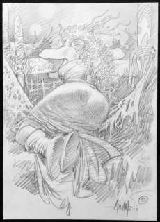 Aouamri, Mohamed - Dessin original - Mara - La quête de l’oiseau de temps - (2009) | Catawiki