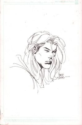 David Finch | Sentry Head Sketch Commission - Signed - 2006 | Anthony’s Comic Book Art