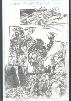 Gene Colan | Gene Colan Fully Penciled Predator Page - the Predator Strikes! - Printed From These Pencils Issue Predator: Hell And Hot Water # 2 Page 11 | Koch Comic Art