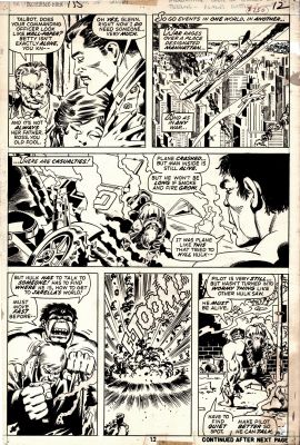 Herb Trimpe, John Severin | Incredible Hulk #155 P 12 (Incredibly Detailed Page with the Hulk Saving a Crashed Pilot! Thunderbolt Ross, Colonel Talbot & Betty!) 1972 | Romitaman