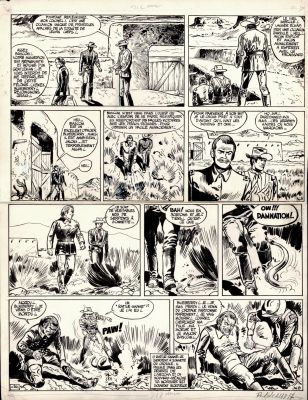 (Jean Giraud) Moebius - Jean Giraud (Moebius) Blueberry Fort Navajo #1 Blueberry 1St Appearance Page 36 (Pilote 227, 1963)