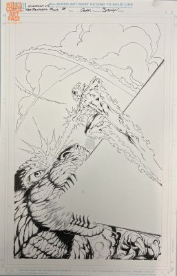 Mark Bagley | Godzilla Vs Fantastic Four #1 Foil Variant Cover (Marvel, 2025) | Will’s Comic Art Page