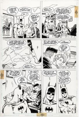 Murphy Anderson Curt Swan | Swan, Curt / Anderson - Batman: a Word To the Wise #1 Pg 24, Bats Hits the Books To Find Joker 1992 | Cool Lines Art