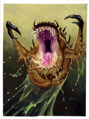 Den Beauvais | Fatback Chak - Guardians Published Collectible Fantasy Card Painting (1990S) | Romitaman