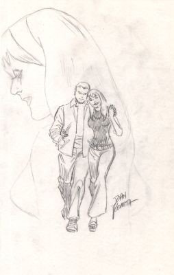 John Romita Sr. | Webspinners: Tales of Spider-Man #1 Cover Prelim (Gwen, Mj, Peter! Asm #50 Homage Also!) 1998 | Romitaman