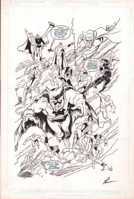 Lou Manna | Young All-Stars Team Splash Large Art - Signed | Anthony’s Comic Book Art