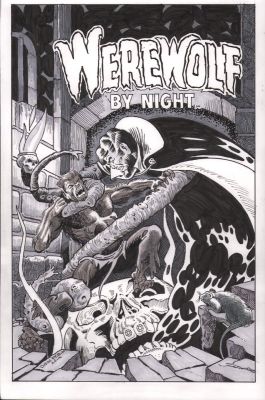 Don Perlin | Werewolf By Night #36 Cover Re-Creation - Signed - 2014 | Anthony’s Comic Book Art