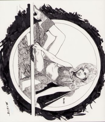 Unknown Artist? | Jane Fonda Pencil + Ink Art Commission - Signed | Anthony’s Comic Book Art