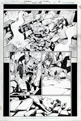 Howard Porter | Titans #8 P 20 (Cyborg, Nightwing, Flash, Red Arrow, Raven, Beast Boy, Starfire Defeated! | Romitaman