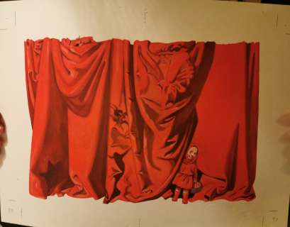 Nicole Claveloux | Rouge, bien rouge – non paginé 3 Christian Bruel, Didier Jouault Le Sourire qui mord, 1986 Huile sur papier 40 x 30 cm | JML Arts