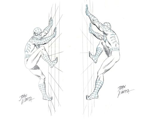 John Romita Sr. | Spider-Man: 2 Separate Pinups Created For Life-Size Spider-Man Blowup (1980S) | Romitaman