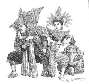 Bertail | "Le baiser" Illustration Ã  l’encre, signée. Fluide Glacial. 30,5x32 | Art Richelieu