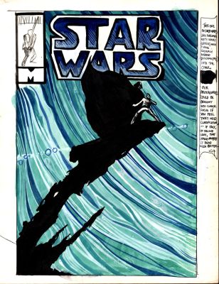 Cynthia Martin | Star Wars #92 Mixed Media Concept Painted Cover Art (Luke Skywalker Batt;Les Darth Vader!) 1984 | Romitaman