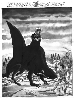 Foerster Philippe | Illustration originale La belle nuit pour un homme mort, hommage à Henri Verne | Galerie Napoléon