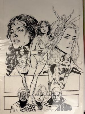 Wonder Woman 77 Bionic Woman #5 Original Cover Art - Phil Jimenez - Lynda Carter | eBay US