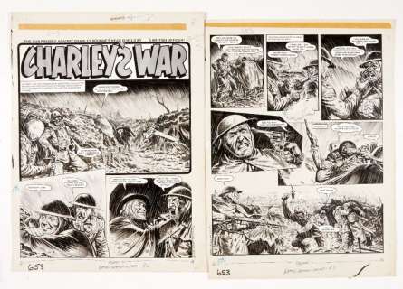 Charleys War: 4 original consecutive artworks (1979) by Joe Colquhoun… | Comic Book Auctions ltd