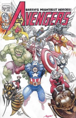 Justin (Moritat) Norman | Avengers 100 Cover Recreation Issue 100 Page Painted Illustration | Splash Page