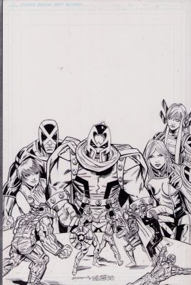 Eric Negron, Joe Delbeato | X-Men Vs. Avengers Ink Art Commission - Signed 2X 2013 | Anthony’s Comic Book Art