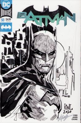 Ken Lashley | Batman #50 2018 - Batman Painted Cover - Signed 2020 | Anthony’s Comic Book Art