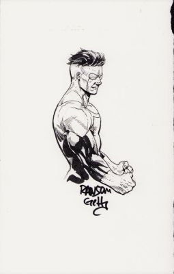 Ransom Getty | Invincible Side Profile Pencil + Ink Art Commission - Signed | Anthony’s Comic Book Art