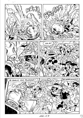 Sergio Asteriti | Tavola originale - Minni e la pietra della fortuna - Topolino 1666 | Finarte