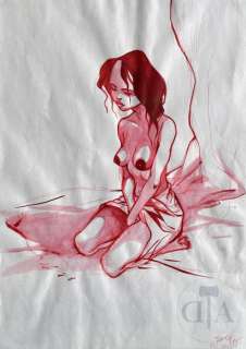 Jung/Dessin original signé et daté 1995. Crayon rouge et… | Dagoty