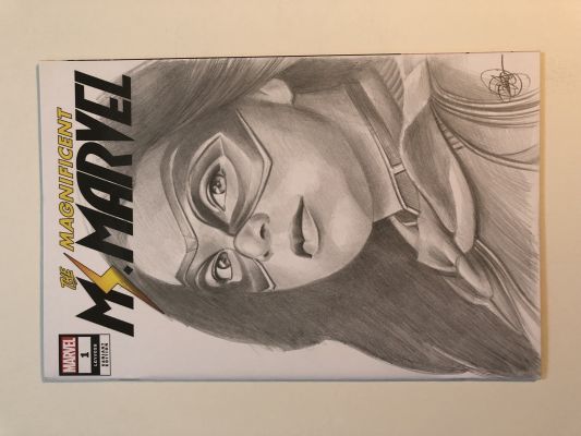 Dan Neidlinger | Ms. Marvel Pencil Sketch Cover | Raremarq (Buy It Now)