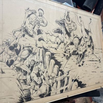 Original ONOFRIO BRAMANTE Board - Western Battle Scene - China | eBay Europe