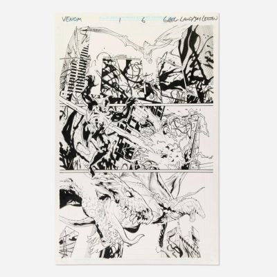 Greg Land and Jay Leisten, Venom #1 Story Page 6 Original Art (Marvel Comics, 2024) | Landry Pop Auctions