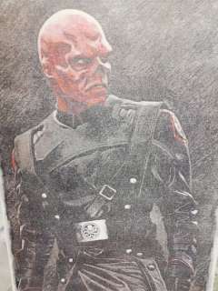 RED SKULL - Original artwork on a wooden plate - Size: 29,8 x 42 cm. - EO - (2018) | Catawiki