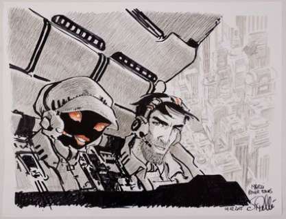 Serge Pellé - Lot 8 - * Dédicace géante : Exceptionnel très grand dessin...