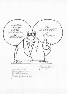 Philippe Geluck (Né En... | * Le Chat Encre de Chine sur papier pour ce dessin... | Tessier Sarrou