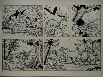 Suske en Wiske - Originele halve pagina (stroken 43 t/m 44) - Verraad op de Veluwe - Page volante - (2004) | Catawiki