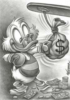 Uncle Scrooge - Money Punching Bag - Original Drawing - Joan Vizcarra - Autres | Catawiki