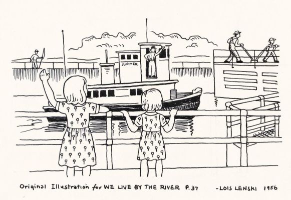 Lois Lenski, (1893-1974), Three illustrations for the "Roundabout America" series. 1956-62. | Swann Galleries