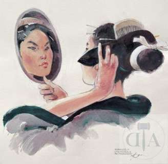 Follet/Dessin original illustrant une Geisha en hommage à… | Dagoty