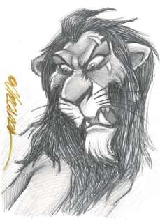 Scar - The Lion King - Original Drawing - Joan Vizcarra - EO | Catawiki