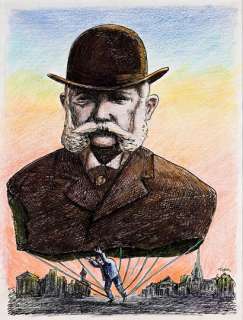 Topor, Roland (1938 -... | POLITIQUE. Caricature d’un homme enchaîné et soulevant... | Coutau Bégarie